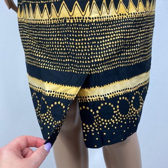 Liz Claiborne black & gold cap sleeve collared shirt dress size 12P - Picture 5 of 9